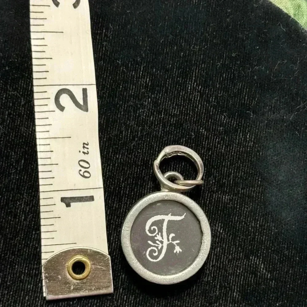 Pick Up Sticks Jewelry Monogram T Charm. Two sides.